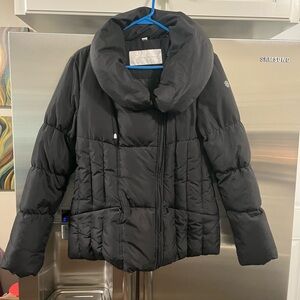 Women’s Jessica Simpson Black Quilted Puffer Jacket with Funnel Collar